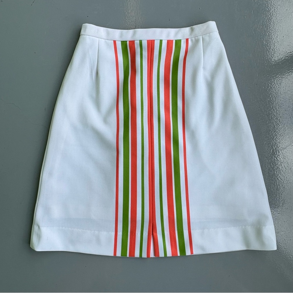 Vintage Hahnes A-Line Skirt with Orange and Green Stripes